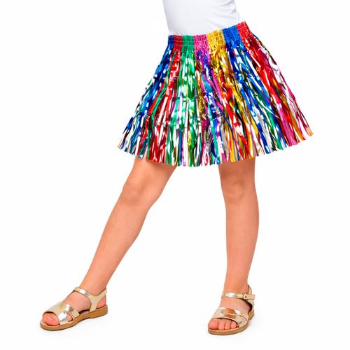 Saia Franja Metalizada Colorida Infantil 30cm