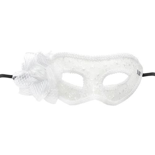 Máscara Rendada com Flor Branca