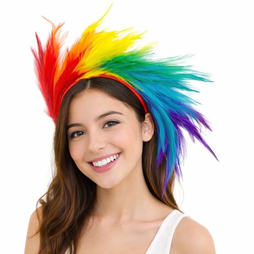 Tiara Carnaval Penas Coloridas Luxo Mod 2