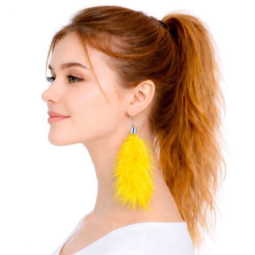 Brinco Penas Amarelo