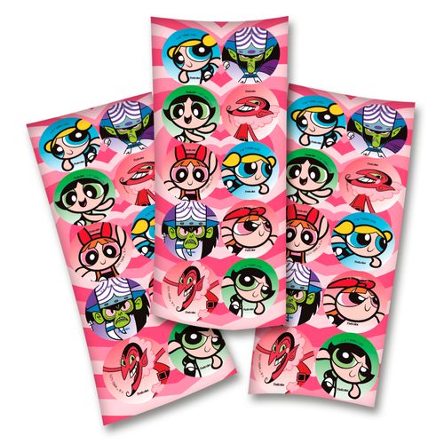 *Adesivo Redondo As Meninas Super Poderosas - 30 unidades