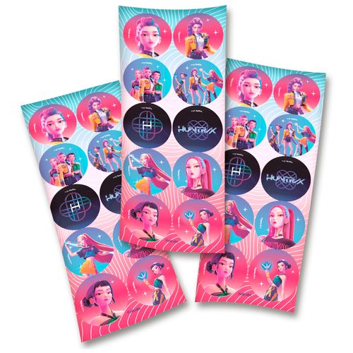 *Adesivo Redondo Guerreias do K-Pop - 30 unidades