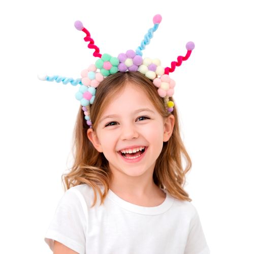 Tiara Cabelo Maluco Flores Arco Íris