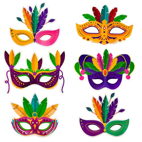 Painel Máscaras Carnaval - 06 unidades