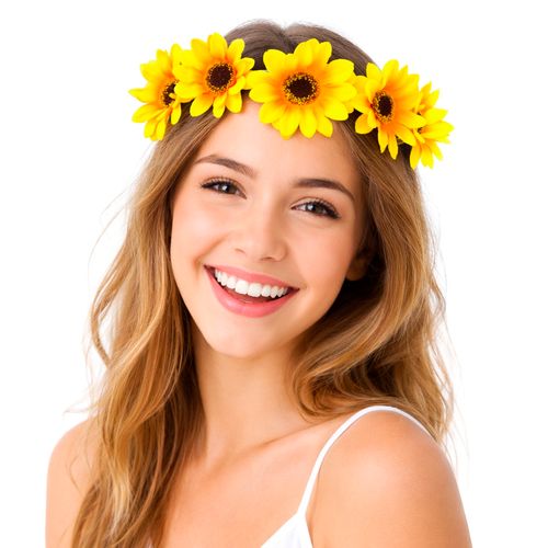 Coroa Girassol com Fita