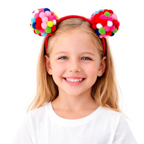 Tiara Pompons Coloridos