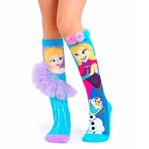 Meia Maluca Divertida 3D - Frozen Anna e Elsa