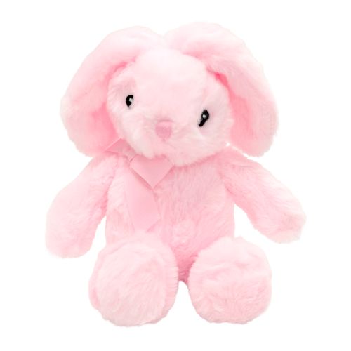 Coelho Pelúcia com Laço Rosa - 20cm