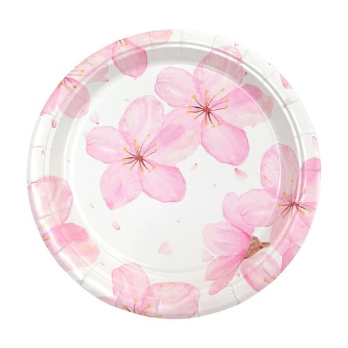 Prato de Papel Jasmine Rosa - 08 unidades