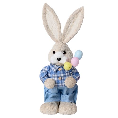 Coelho Decorativo em Pé Xadrez Balões - 46cm