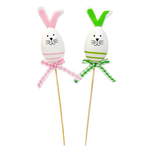 Palito Coelhos Rosa e Verde 29cm - 02 unidades