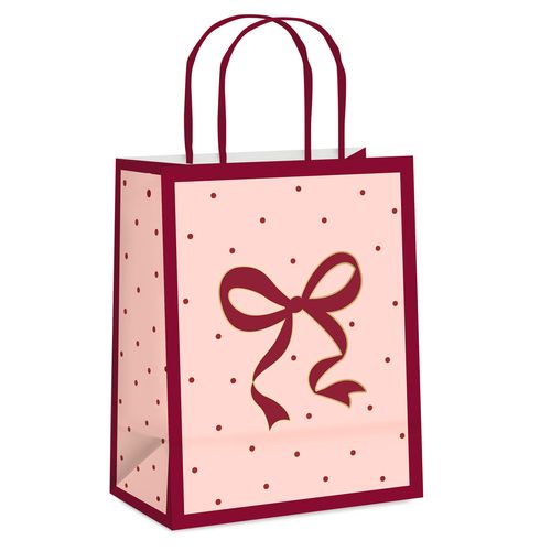 Sacola Papel Laço Vermelho e Rosa - G