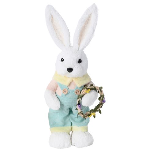 Coelho Decorativo com Guirlanda - 33cm