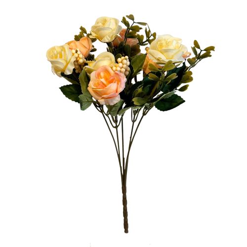 Buquê Flores Creme e Rosa - 30cm