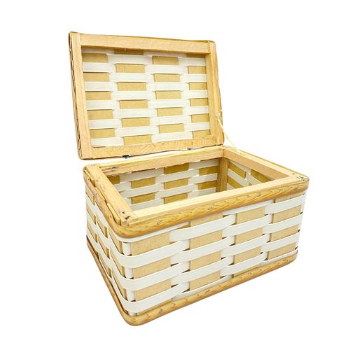 Baú Retangular Branco 25x18cm