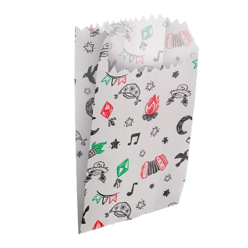 Saco Papel Estampado Arraiá Cordel P - 50 unidades