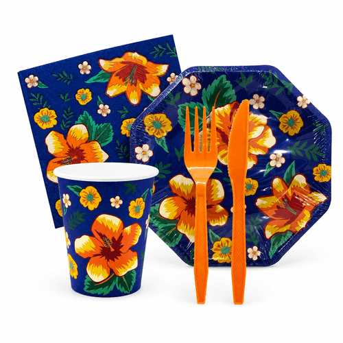 *Kit Descartáveis Festa Junina Chita Azul - 60 peças