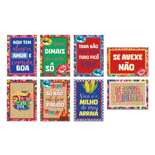 Cartaz Decorativo Junino Xodó - 08 unidades