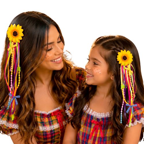 Presilha Junina Girassol com Fitas - par