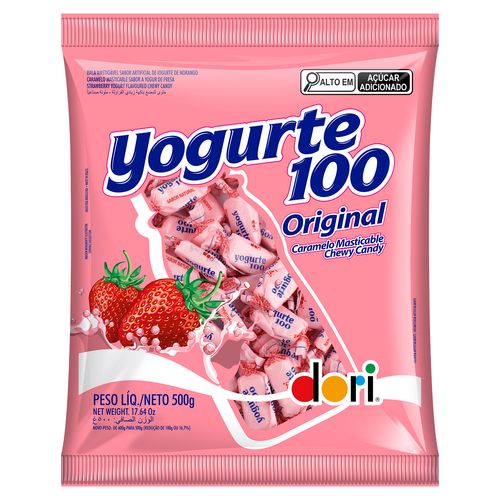 Bala Yogurte 100 Morango 500g