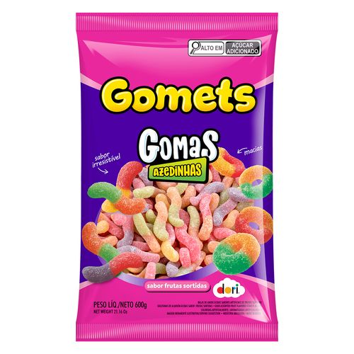 Gomets Goma Minhoca Ácida 600g