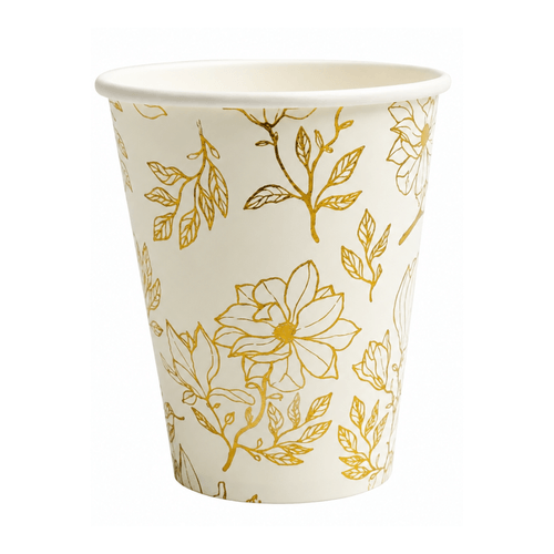 Copo de Papel Rosas de Ouro - 08 unidades