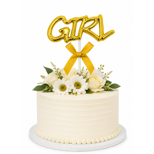 Topo de Bolo Girl Dourado