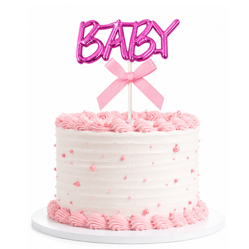 Topo de Bolo Baby Rosa