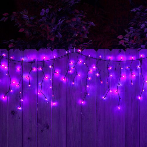 Cascata 100 LEDs Roxo Luz Fixa - 275 x 70cm
