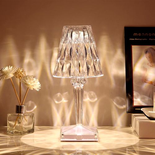 Abajur de Mesa sem Fio Touch LED Colorido - Diamante