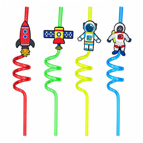 *Canudo Divertido Astronauta - 04 unidades