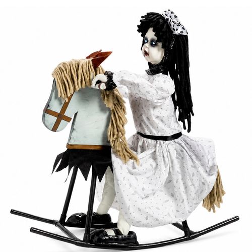 Boneca Criança Beatriz no Cavalinho com Som Luz e Movimento - 72cm