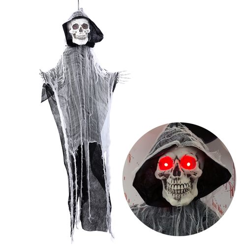 Boneco Caveira Fantasma Luz - 1 metro