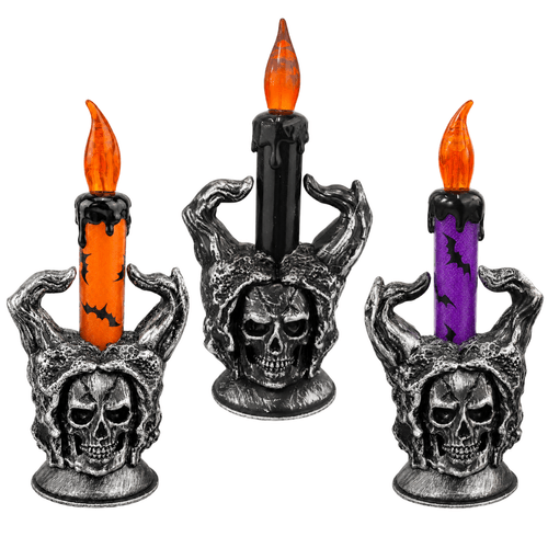 Castiçal Halloween Crânio - 17cm