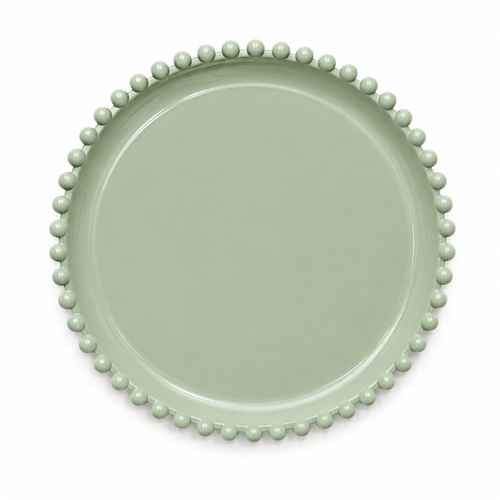 Bandeja Redonda Pérola Verde Eucalipto - 18cm