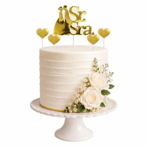 Topo de Bolo Casamento Creme